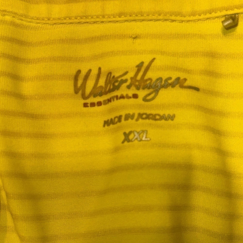 Men’s size XXl 2XL used Walter Hagen golf yellow polo shirt Pre own items are as - Picture 3 of 4